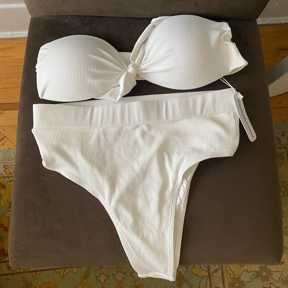 Somerfield Swim strapless white bikini
